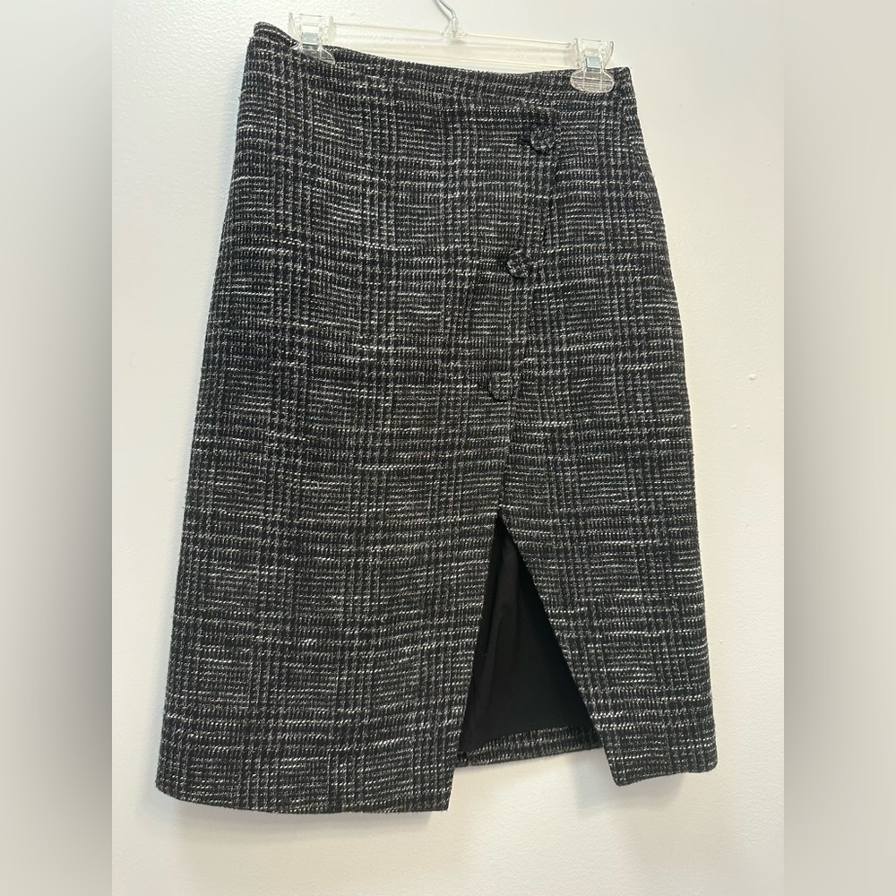 Club Monaco Black and White Checkered Pencil Skirt